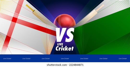 illustration of batsman and baller player on cricket championship sports background for England vs Pakistan match