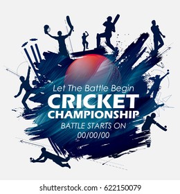 illustration of batsman and bowler playing cricket championship sports - Shutterstock ID 622150079