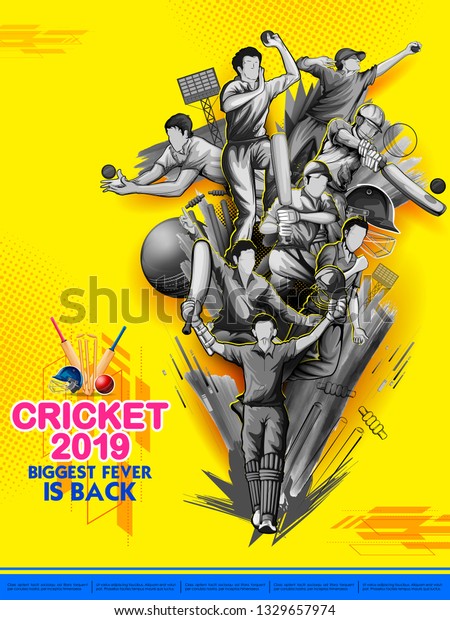 illustration of batsman and bowler playing cricket\
championship sports\
2019
