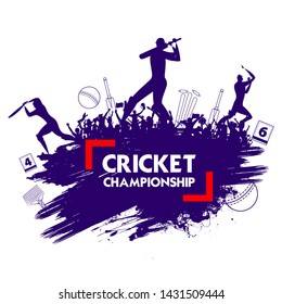 Illustration Batsman Bowler Playing Cricket Championship Stock Vector ...