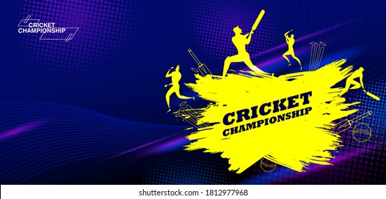 illustration of batsman player playing cricket championship sports