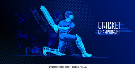 illustration of batsman player playing cricket championship sports