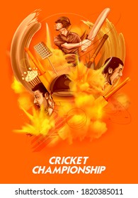 illustration of batsman player playing cricket championship sports