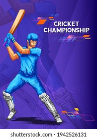 illustration of batsman player playing cricket championship sports