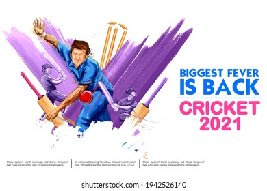 illustration of batsman player playing cricket championship sports