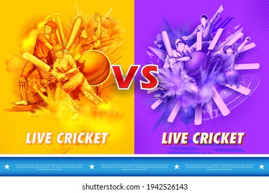 illustration of batsman player playing cricket championship sports