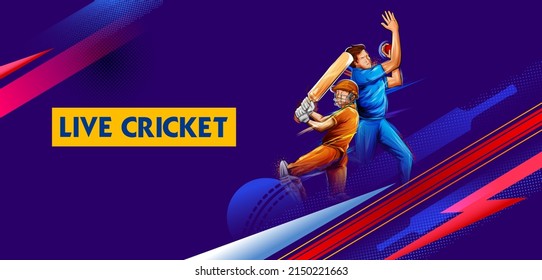 illustration of batsman player playing cricket championship sports