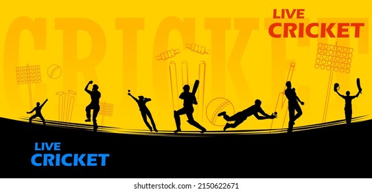 illustration of batsman player playing cricket championship sports