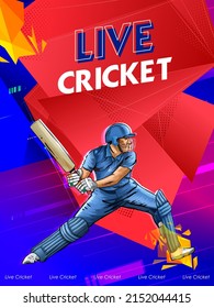 illustration of batsman player playing cricket championship sports