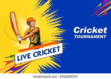 illustration of batsman player playing cricket championship sports