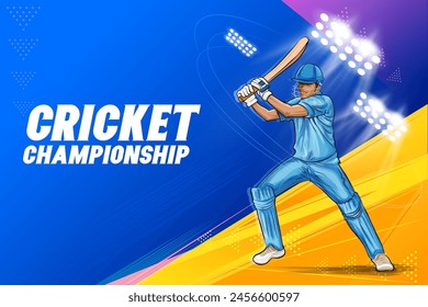 illustration of batsman player playing cricket championship sports