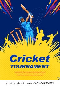 illustration of batsman player playing cricket championship sports