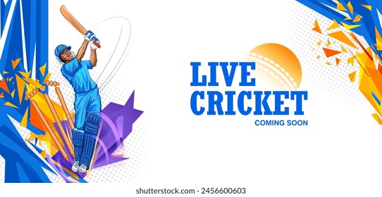 illustration of batsman player playing cricket championship sports