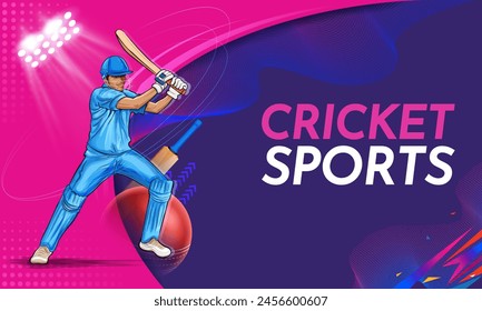 illustration of batsman player playing cricket championship sports