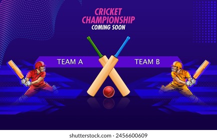 illustration of batsman player playing cricket championship sports