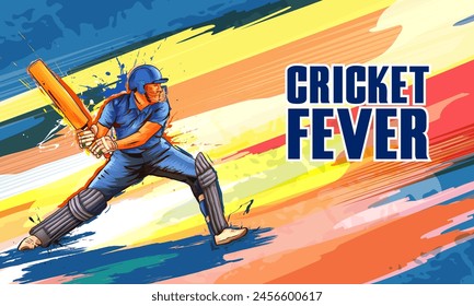 illustration of batsman player playing cricket championship sports