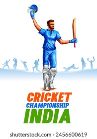 illustration of batsman player playing cricket championship sports