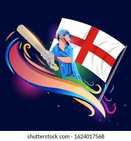 illustration of batsman playing cricket