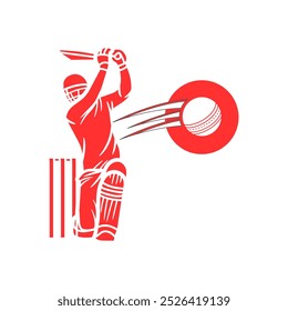 illustration of batsman playing cricket. Batsman In Playing Action On isolated white background. Cricket championship vector poster design. Cricket Player Hitting big Shot vector. championship banner.