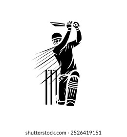 illustration of batsman playing cricket. Batsman In Playing Action On isolated white background. Cricket championship vector poster design. Cricket Player Hitting big Shot vector. championship banner.