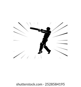 illustration of batsman playing cricket. Batsman In Playing Action On isolated white background. Cricket championship vector poster design. Cricket Player Hitting big Shot vector. championship banner.