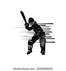 illustration of batsman playing cricket. Batsman In Playing Action On isolated white background. Cricket championship vector poster design. Cricket Player Hitting big Shot vector. championship banner.