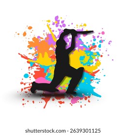 illustration of batsman playing cricket. Batsman In Playing Action On Abstract poster. Cricket championship banner design. Cricket Tournament Banner Design. Hand drawing Vector Illustration.