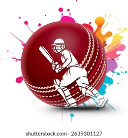 illustration of batsman playing cricket. Batsman In Playing Action On Abstract poster. Cricket championship banner design. Cricket Tournament Banner Design. Hand drawing Vector Illustration.