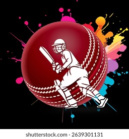 illustration of batsman playing cricket. Batsman In Playing Action On Abstract poster. Cricket championship banner design. Cricket Tournament Banner Design. Hand drawing Vector Illustration.