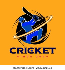illustration of batsman playing cricket. Batsman In Playing Action On Abstract poster. Cricket championship banner design. Cricket Tournament Banner Design. Hand drawing Vector Illustration.