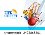 illustration of batsman playing cricket championship sports 2024