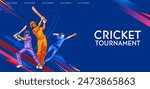 illustration of batsman playing cricket championship sports 2024