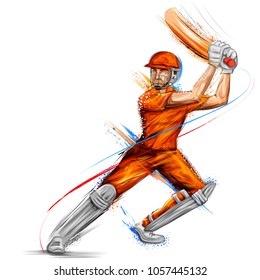 illustration of batsman playing cricket championship sports