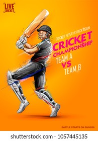 illustration of batsman playing cricket championship sports