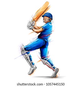 illustration of batsman playing cricket championship sports