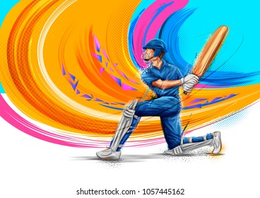 illustration of batsman playing cricket championship sports - Shutterstock ID 1057445162