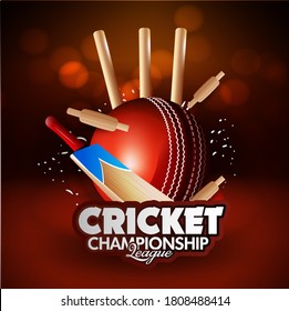 Illustration Batsman Playing Cricket Championship Cricket Stock Vector ...