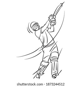 illustration of batsman playing cricket. cricket championship. sports concept.