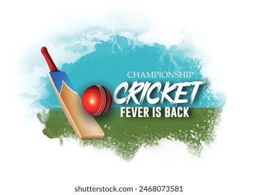 illustration of batsman playing cricket. Cricket championship vector poster design