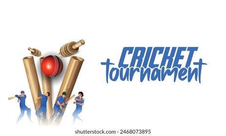 illustration of batsman playing cricket. Cricket championship vector poster design