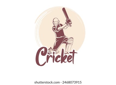 illustration of batsman playing cricket. Cricket championship vector poster design