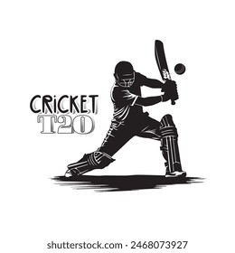 illustration of batsman playing cricket. Cricket championship vector poster design