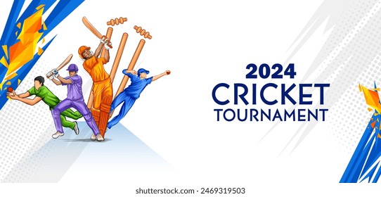 illustration of batsman playing cricket championship sports 2024