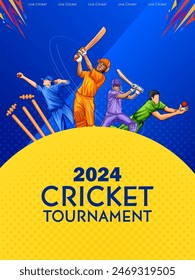 illustration of batsman playing cricket championship sports 2024