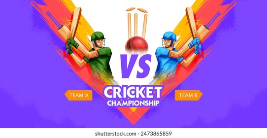 illustration of batsman playing cricket championship sports 2024