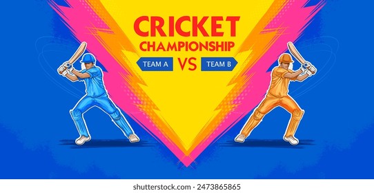 illustration of batsman playing cricket championship sports 2024