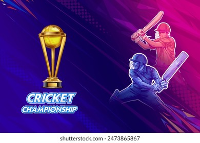 illustration of batsman playing cricket championship sports 2024