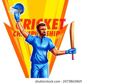 illustration of batsman playing cricket championship sports 2024