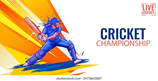 illustration of batsman playing cricket championship sports 2024