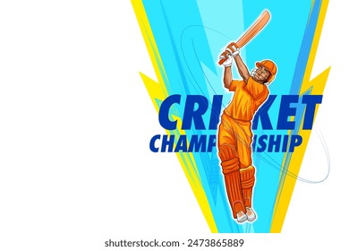 illustration of batsman playing cricket championship sports 2024